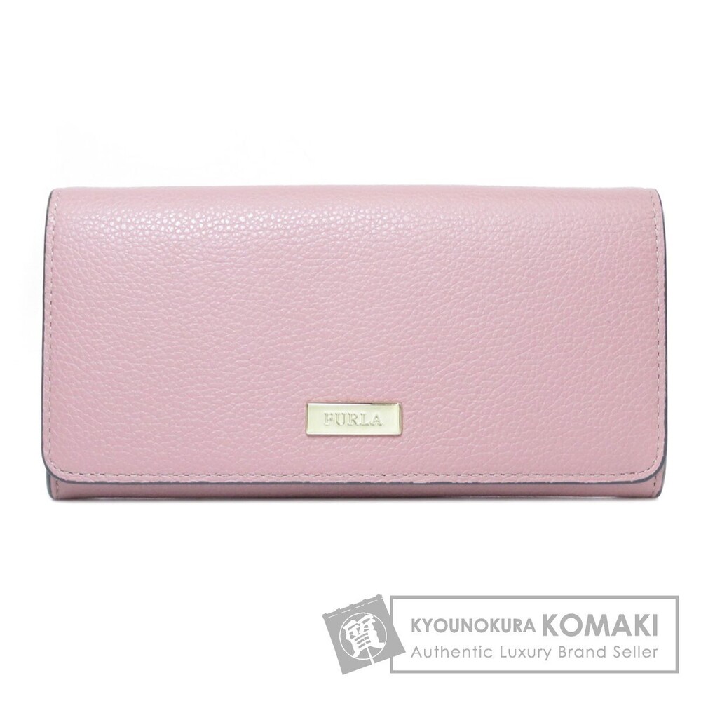 Furla logo plate long Wallet leather